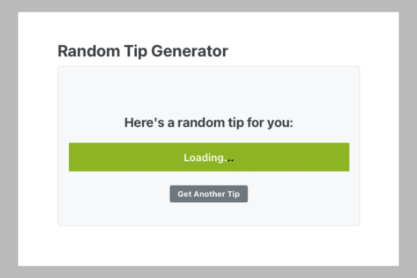 Screenshot of Random Tip Generator